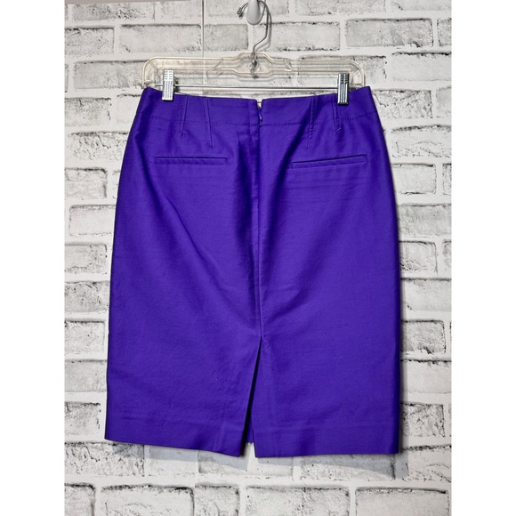 J.Crew No. 2 Pencil Skirt Womens 2 Royal Purple Cotton Spandex Stretch Office - Picture 2 of 7